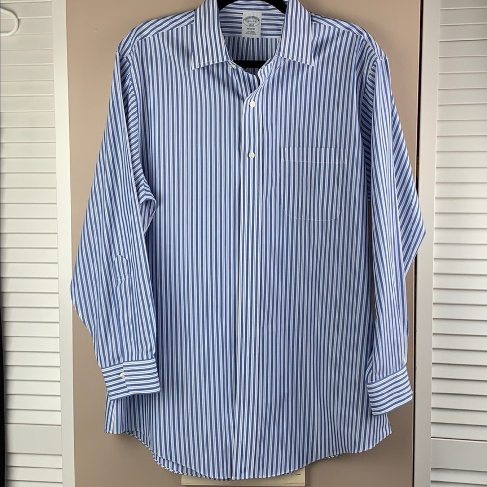Brooks Brothers Blue and White Striped Dress Shirt